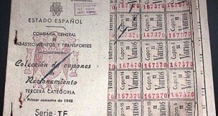 Cartilla de racionamient. España 1945