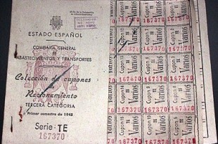 Cartilla de racionamient. España 1945